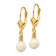 14K Yellow Gold 5-6mm White Semi-round Freshwater Cultured Pearl
Leverback Earrings