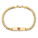 14k Yellow Gold Medical Soft Diamond Shape Red Enamel Curb Link ID Bracelet