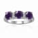 Amethyst and Moissanite Sterling Silver 3-Stone Ring