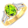 1.9ctw Green Peridot and Diamond 14K Yellow Gold Halo Ring