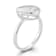 Rachel Zoe Pear-Shaped CZ Solitaire Ring in Rhodium Over Sterling Silver