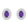 6x4mm Oval Amethyst 1/5 ctw Diamond Rhodium Over Sterling Silver Halo
Stud Earrings