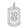 Rhodium Over 14k White Gold Diamond Initial S Dog Tag Charm
