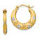 14K Yellow Gold with Rhodium Hoop Earrings