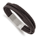 Brown Braided Leather and Stainless Steel Brushed Wire with 0.5-inch
Extension Bracelet