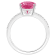 12x8mm Pear Shape Pink Topaz and 1/10 ctw Diamond Rhodium Over Sterling
Silver Ring