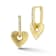 Rachel Zoe CZ Fluted Heart Charm Hoop Earrings in 14K Gold Over Sterling Silver