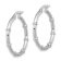 Rhodium Over 14k White Gold 1/1" Polished and Fancy Hoop Earrings