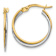 14k Yellow Gold and 14k White Gold Polished 13/16" Hoop Earrings