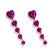 Off Park® Collection, Fushia Pink Graduating Heart Crystal Earring.