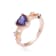Heart Shape Amethyst with White Sapphire Accents 14K Rose Gold Over
Sterling Silver Split Shank Ring