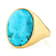 Turquoise Solitaire Dome Ring In 18K Gold Over Sterling Silver 18x13mm