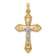 14k Yellow Gold and 14k White Gold Polished Fleur-de-Lis Crucifix Pendant