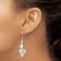 Sterling Silver Polished Crystal and Freshwater Cultured Pearl Cluster
Dangle Earrings