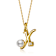 Initial X Pear Shape CZ And Pearl Pendant Necklace In 14K Gold Over Brass