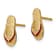 14k Yellow Gold 3D with Fuschia Enamel Single Flip-Flop Stud Earrings