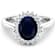 1.49ctw Blue Sapphire and Diamond 14K White Gold Halo Ring