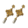 Gold Tone AB Crystal with Pearl Drop Earring