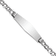 Rhodium Over 14k White Gold Polished Soft Diamond Shape Cuban ID Bracelet