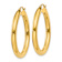 14k Yellow Gold 1 3/8" Polished Tube Hoop Earrings