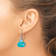 Sterling Silver Polished Aquamarine Crystal and Blue Jadeite Dangle Earrings