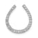 Rhodium Over 14k White Gold Diamond Horseshoe Chain Slide Pendant