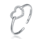 Heart Motif CZ Pave Cuff Bracelet In Sterling Silver
