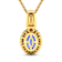 1.60ctw 14K Yellow Gold Tanzanite and White Diamond Pendant with 18 inch
Cable Chain