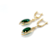 Green Agate 14K Yellow Gold Over Sterling Silver Oval Drop Earrings