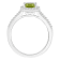 8x6mm Oval Peridot 1/4 ctw Diamond Rhodium Over Sterling Silver Halo Ring