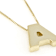 Block Letter A Initial Necklace In 10K Yellow Gold