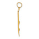 14k Yellow Gold 3D Textured Snow Skis Pendant