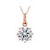 Solitaire CZ Pendant And Ring Set In 18K Rose Gold Over Sterling Silver