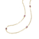 Ruby Color CZ Station Necklace In 14K Gold Over Brass