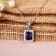 Amethyst with Moissanite Accents Rhodium Over Sterling Silver Halo
Pendant with Chain