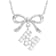 Initial M Bow CZ Necklace In Sterling Silver 0.23ctw