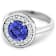 2.5ctw Violet Tanzanite and Diamond 14K White Gold Halo Ring