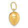 14K Yellow Gold Polished 3D Heart Charm Pendant