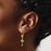 14k Yellow Gold Textured Mini Palmetto Palm Tree Dangle Earrings