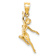 14k Yellow Gold Textured Dancer Pendant