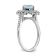 Rhodium Over 14K White Gold Aquamarine Vintage Diamond Halo Engagement Ring