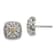 Sterling Silver Rhodium-plated with 14K Accent Diamond Post Earrings