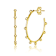 Beaded Open Hoop Earrings In 14K Gold Over Brass