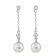 7-7.5mm Akoya Pearl with Diamond Accent 14K White Gold Dangling Chain
Earrings, 0.12ctw