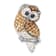 Rhodium Over Sterling Silver Polished Crystal Owl Slide Pendant
