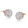 CZ Halo Stud Earrings In 18K Rose Gold Over Sterling Silver