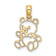 14k Yellow Gold Textured Children's Cut-out Teddy Bear Charm