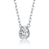 Pear Shape CZ Solitaire Pendant In White Rhodium Over Brass