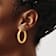 14k Yellow Gold Polished and Textured 1 1/4" Hoop Earrings