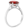 10x8mm Oval Garnet Rhodium Over Sterling Silver Ring